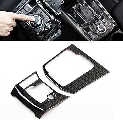 Turspit Black Titanium Interior Gear Shift Frame Cover Trim for Mazda CX-5 CX5 2017/2018