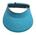 100% Straw Sun Visor Hat Cap Sun Protection Sport Travel (Turquoise)