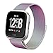 DEKER for Fitbit Versa Bands Women Men Small Large, Breathable Milanese Loop Stainless Steel Magnetic Closure Clasp Replacement Metal Strap Bracelet Adjustable Wristbands for Fitbit Versa Smartwatch