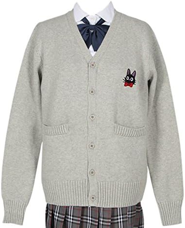 Bestlee カーディガン 出荷 スクールカーディガン Vネック オフィス 制服 刺繍 綿ニット ワンポイント コットンニット