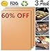 HomeLife Elements Golden Grill Mat Set of 3 - 100% Non-stick BBQ Grill & Baking Mats - FDA Approved, PFOA Free, Easy to Clean and Reusable - As Seen on TV - 15.75 x 13 Inch