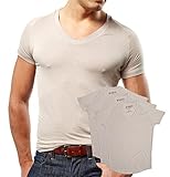 Mr. Davis Men's Bamboo ViscoseTailored Cut V Neck Undershirt - 3 Pack