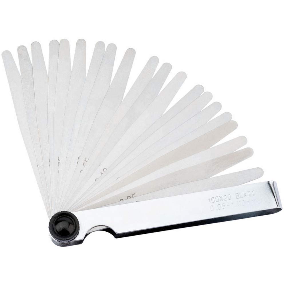 Draper 20 Blade Feeler Gauge Metric Set | 0.05 to 1mm | 100mm Length | Plated Steel Case | 51701