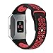 For Fitbit Ionic Sport Bands, bayite Soft Silicone Replacement Band Perforated Breathable Wristband Fashion Strap For Fitbit Ionic Fitness Smart Watch Accessories Black/Red Women Men