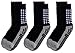 RATIVE Anti Slip Non Skid Slipper Hospital Crew Socks with grips for Adults Men Women (Medium, 3 pairs-black)