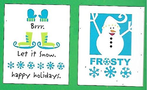 BEEKLEY BOWS Flock Iron On Christmas Theme Craft Transfer (Frosty the Snowman and Happy Holidays)