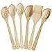 Healthy Cooking Utensils Set - 6 Wooden Spoons For Cooking - Natural Nonstick Hard Wood Spatula and Spoons - Uncoated and Unglued - Durable Eco-friendly and Safe Kitchen Cooking Tools. primary