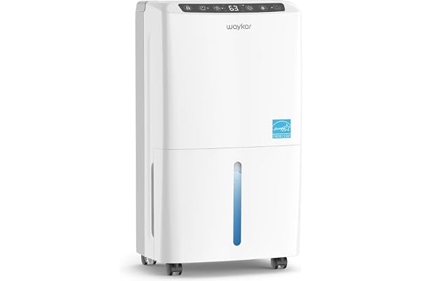 Waykar 2,000 Sq. Ft Energy Star Dehumidifier for Home and Basements, with Auto or Manual Drainage, 0.6 Gal Water Tank Capacit