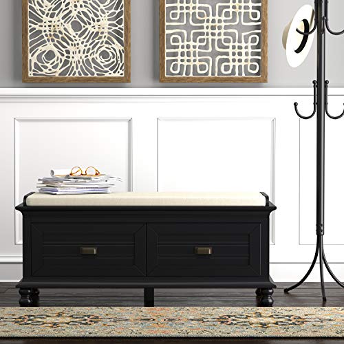 Amazon Brand Ravenna Home Classic Solid Pine Storage Bench, 46.5"W