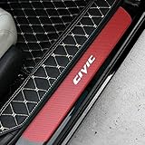 SENYAZON Car Door Threshold Plate Carbon Fiber Scuff Sticker Door Sill Sticker for Honda Civic