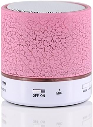 Unetox Portable Mini Bluetooth Speaker LED USB Speaker Built-in-Mic Hands-free Call AUX Line TF Card for PC Phone Tablet(Pink)