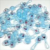 48 pcs Mini RATTLES Baby SHOWER Favor Light BLUE Boy Decor PARTY Decorations