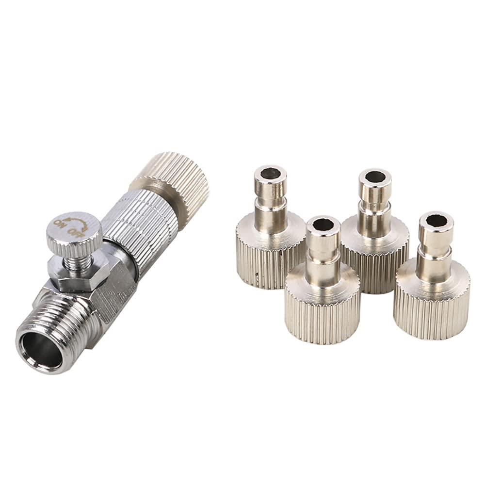 Hsthe Sea 5 pcs Airbrush Adapter Set,Airbrush Quick Release Disconnect, 1/8" BSP Male and Female Coupling Set for Air Compressor and Airbrush Hose