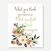 Eleville 8X10 What You Think You Become Real Gold Foil and Floral Watercolor Art Print (Unframed) Buddha Quote Wall Art Home Decor Motivational Inspirational Poster WG117