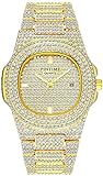 Fanmis Roman Numeral Gold Plated Metal Nylon Link Analog Disply Watch - Black