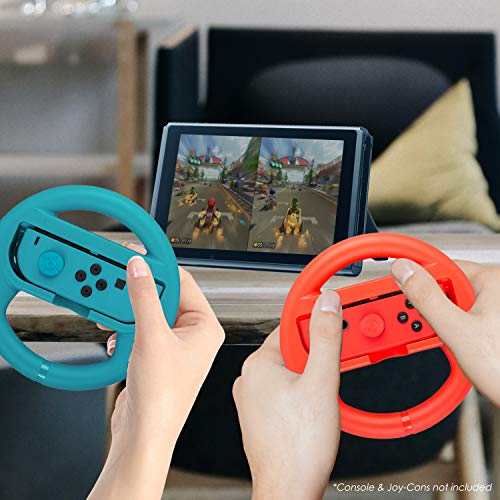 EVORETRO Switch Racing Wheel Controller Grip Compatible for Nintendo Switch Controller, Nintendo