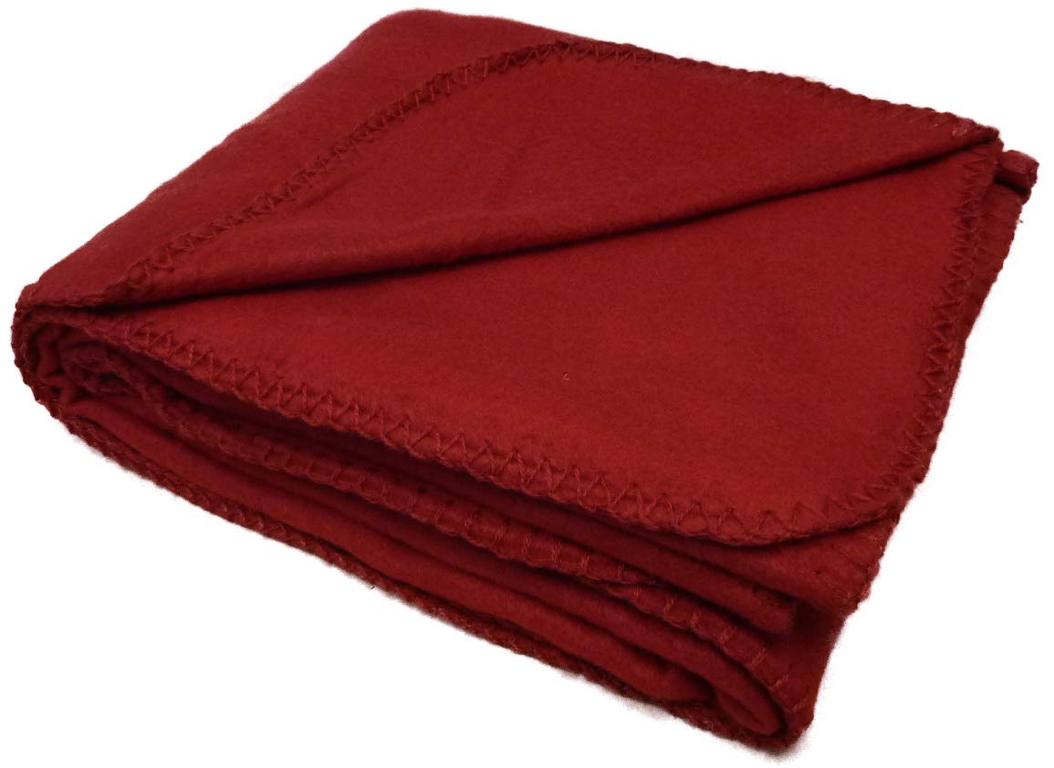 Anico Cozy Polar Fleece Blanket, 50" x 60", Dark Red | Super Soft, Warm, and Comfortable Throw Blanket, Perfect for Home, Bed, or Couch!