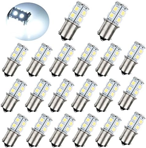 PESIC 20x DC12V 1156 7506 1003 1141 13 SMD Interior RV Camper White LED Tail Backup Bulb