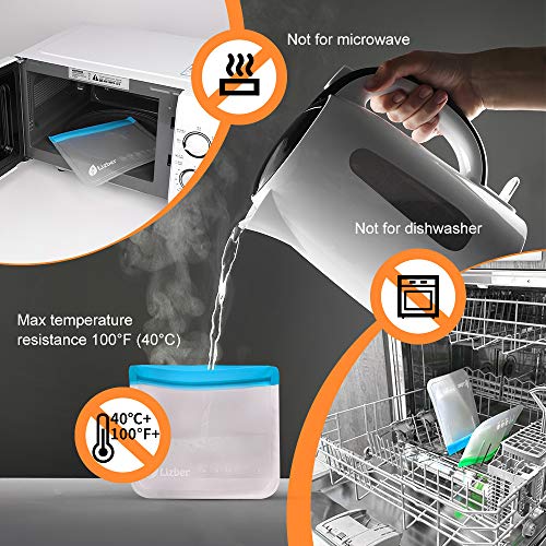 5 Reusable+Storage+Sandwich+Leakproof+Food+Storage+Bags