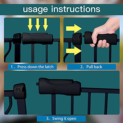 COSEND Extra Wide Baby Gate Tension Indoor Safety Gates Black Metal