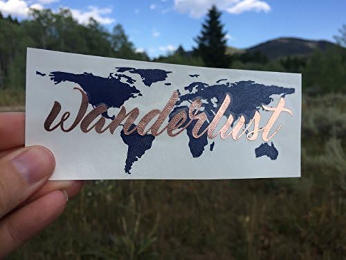 Wanderlust Decal || Wanderlust Sticker || World Map with Wanderlust || Adventure &amp; Travel