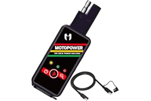MOTOPOWER MP0620B 4.2Amp Motorcycle Dual USB Charger SAE to USB Adapter with Battery Monitor Switch Control