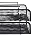 2 Tier Paper Letter Tray Desk Organizer with Bottom Support Frame Stackable Desktop File Document Organizer Metal Mesh Collection Office Desk Accessories with 3Pcs File Folders,Horizontal Black