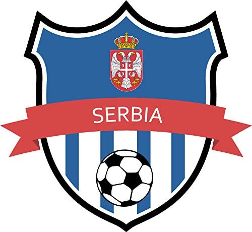Serbia Flag National Soccer Team Home Decal Vinyl Sticker 13'' X 12''