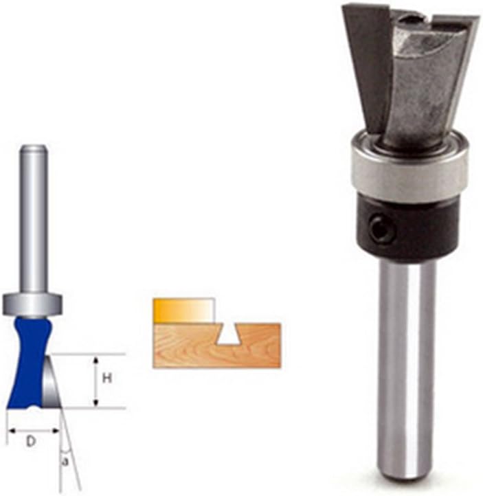 Amazingdeal365 1/4x1/2 Carbide Dovetail Joint Router Bit with Bearing Woodworking Cutter