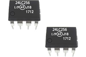 Jekewin 24LC256-I/P DIP-8 256K I2C EEPROM 32K x 8 Serial 400KHZ 2 PCS