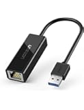 UGREEN Network Adapter USB 3.0 to Ethernet RJ45 LAN Gigabit Adapter for 10/100/1000 Mbps Ethernet Supports Nintendo Switch Black