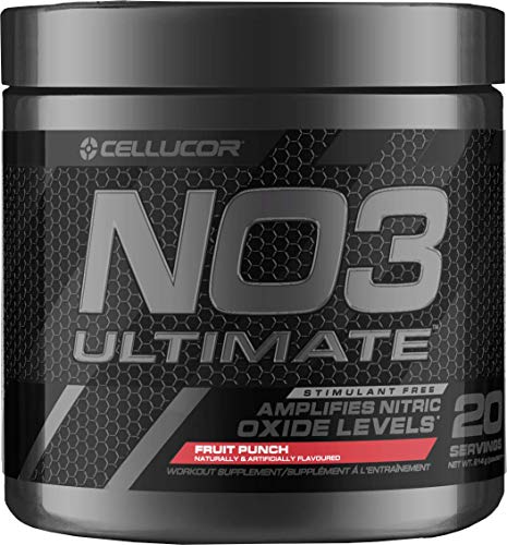 Cellucor NO3 Ultimate Nitric Oxide Supplement, Premier Nitric Oxide Booster & Pump Amplifier For Muscle Growth, Fruit Punch, 20 Servings