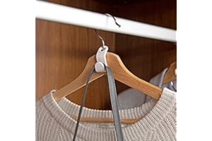 24pcs Plastic Clips for Saving Cloth Space, Hangers for Closet Space Saving Hanging Clothes Bags Towels White