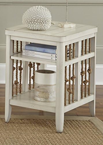 Liberty Furniture Industries Dockside II Chair Side Table, W18 x D24 x H26, White