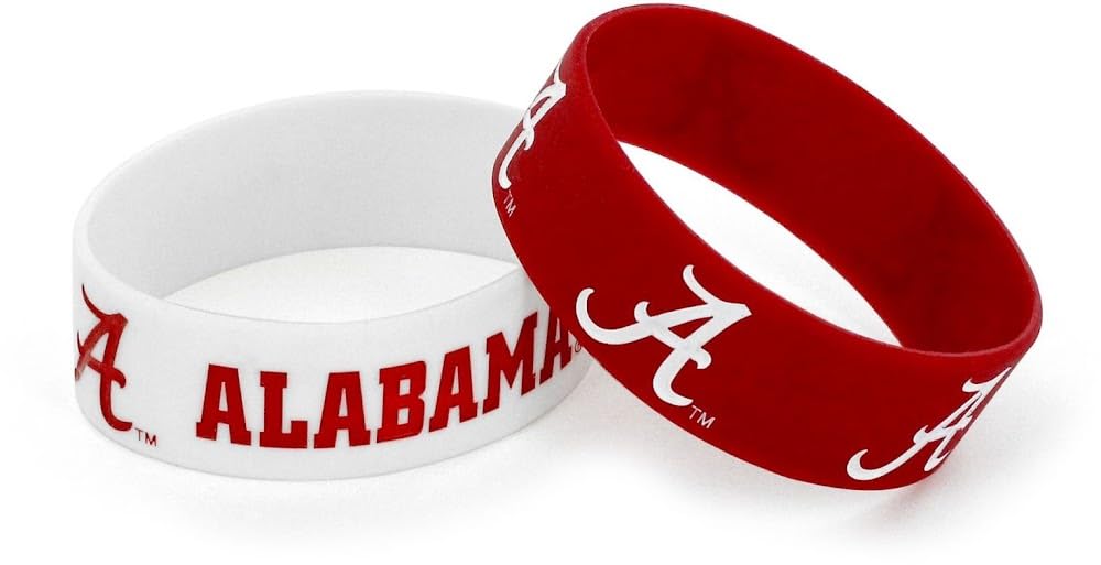 aminco NCAA Alabama Crimson Tide Silicone Rubber Bracelet, 2-Pack — image 1