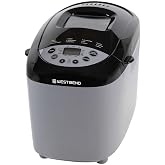 West Bend Hi-Rise Bread Maker Machine Programmable 12 Programs Including Gluten Free &amp; 3 Loaf Sizes and Crust Colors with Traditionally-Shaped Horizontal Bread Pan with Dual Knead Blades, 3-Lb, Gray