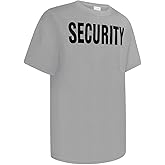 Uno Mejor Security Shirts for Men Safety Work Shirt for Security Guard, Front Back Print T Shirts for Men, Supermarket, School, Meet ASIN, ABDX-Light Gray XL
