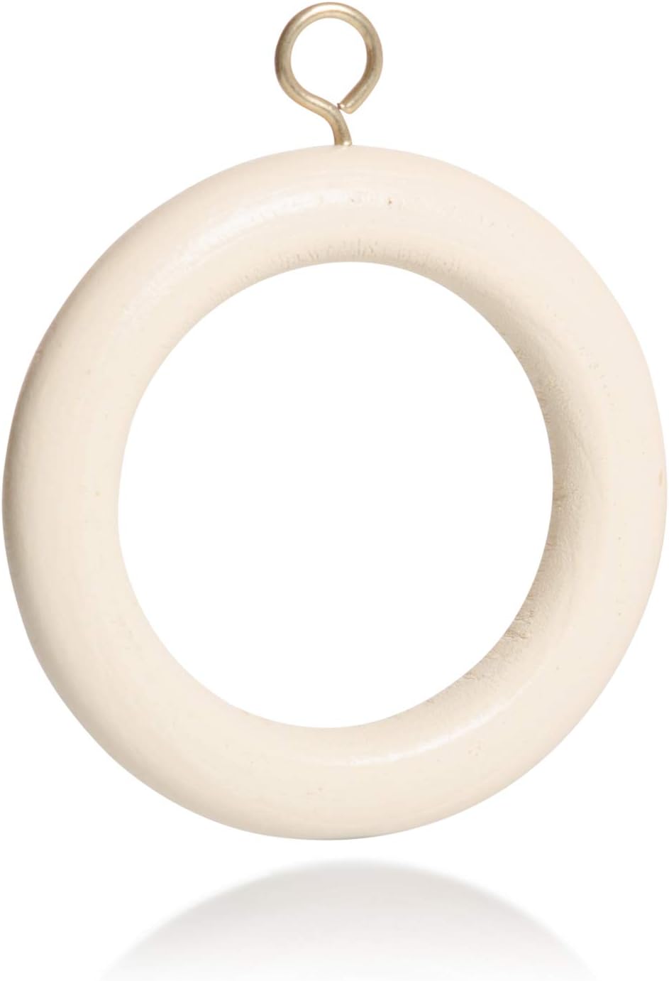 10 Pack of Small Wooden Curtain Rings for 28mm Poles - Cream