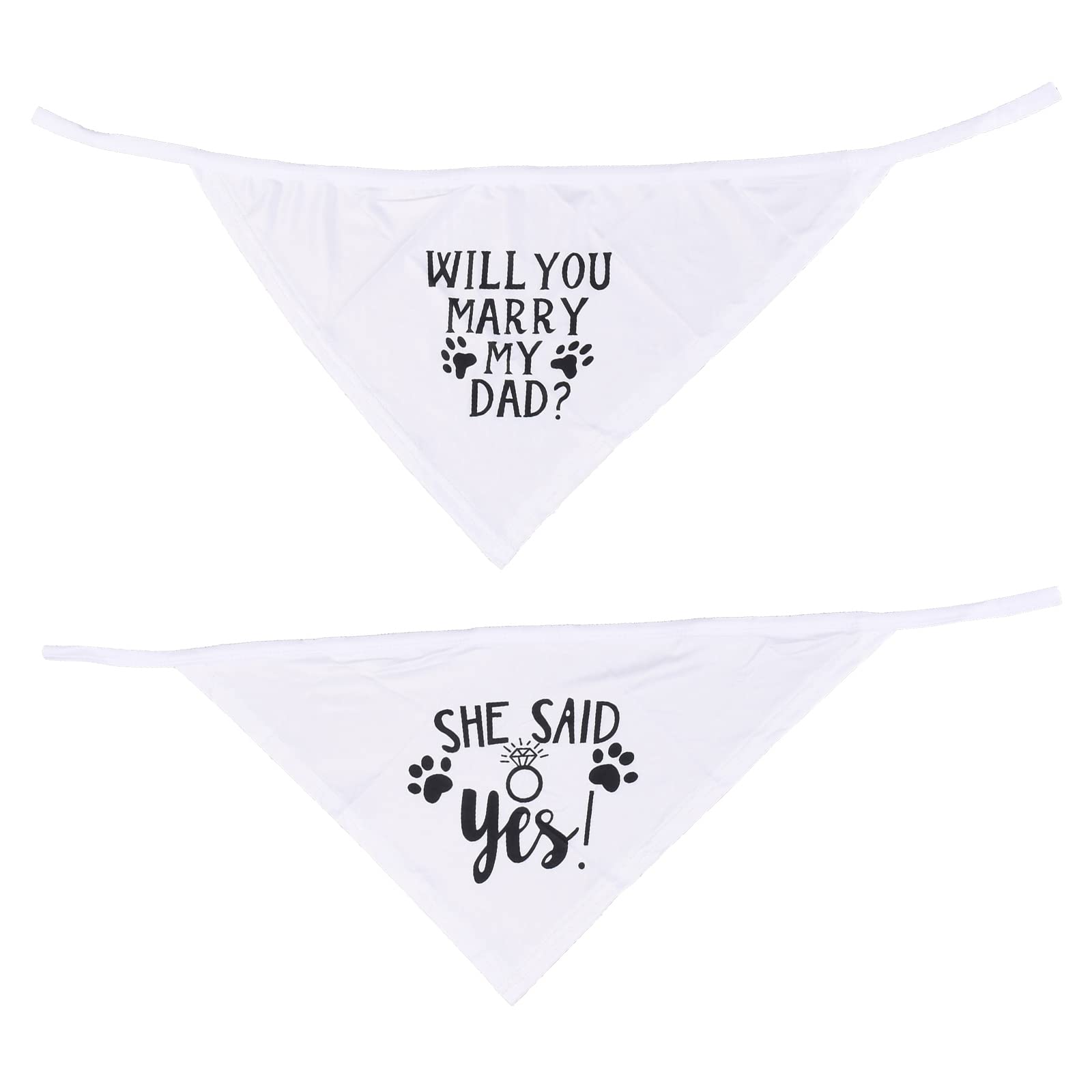 GORGECRAFT 2PCS Will You Marry My Daddy Dog Bandana She Said Yes Dog Engagement Announcement Wedding Photo Prop Valentine's Day Decor Pet Scarf Accessories for Small, Medium, Large Dogs