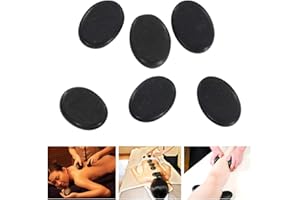 6 Piece Hot Massage Stones Heated Warmer Rocks for Spa, Foot Heater, Massage Therapy, Relaxation, Pain Relief 3.1" x 2.4" inc