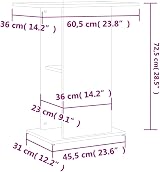 vidaXL Engineered Wood Aquarium Stand Sonoma Grey with Storage view 3