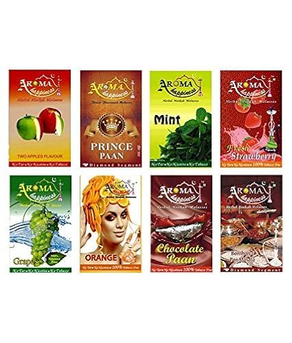 Alshan Aroma Happiness Herbal Hookah Flavour Combo of 8 Pack