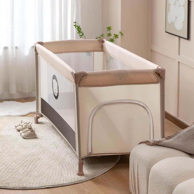 Ssonlun 2 In 1 Baby Crib, Portable Playard, Baby Cot Foldable Travel Bed Playpen, Travel Crib Nursery Center for Infant with Comfortable Mattress and Carry Bag