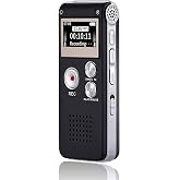 Digital Voice Recorder 16GB Voice Recorder with Playback for Lectures - USB Rechargeable Dictaphone Upgraded Small Tape Recorder Device