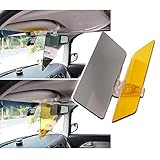 RED SHIELD Universal Car Sun Visor Extender. Transparent, Tinted Shields for Day & Night. Reduce Glare from Sunlight & Oncoming Headlights Through Windshield. Drive Safer with Enhanced Visibility.
