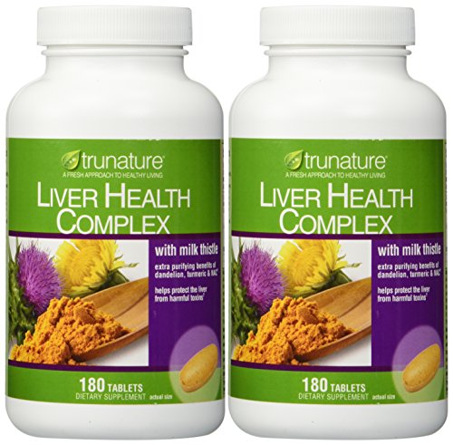 TruNature Liver Health Complex with Milk Thistle - 2 Bottles, 180 Tablets Each TruNature Liver Health Complex with Milk Thistle - 2 Bottles, 180 Tablets Each