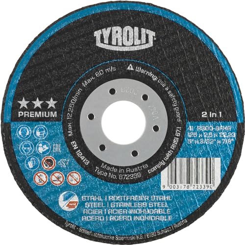Tyrolit 872346 Premium Cutting Disc for Stainless Steel-115 x 2.5 x 22.23 mm