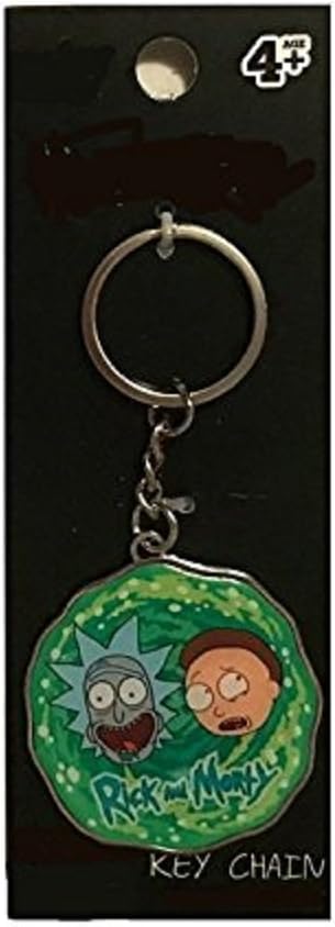Hot Properties Rick and MOTRY, Officially Licensed Original Artwork, Metal Keychain, Green, Large