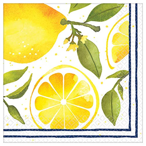 Lemon Party Supplies Themed Paper Plates And Napkins Serves 24 Guests - Thumbnail 2