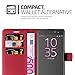 Cadorabo - Book Style Wallet Design for > Sony Xperia XA ULTRA < with 2 Card Slots and Stand Function - Etui Case Cover Protection Pouch in CANDY-APPLE-RED